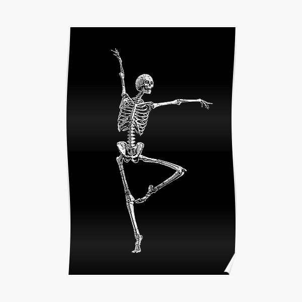 Fine line dancing skeleton tattoo placed on the