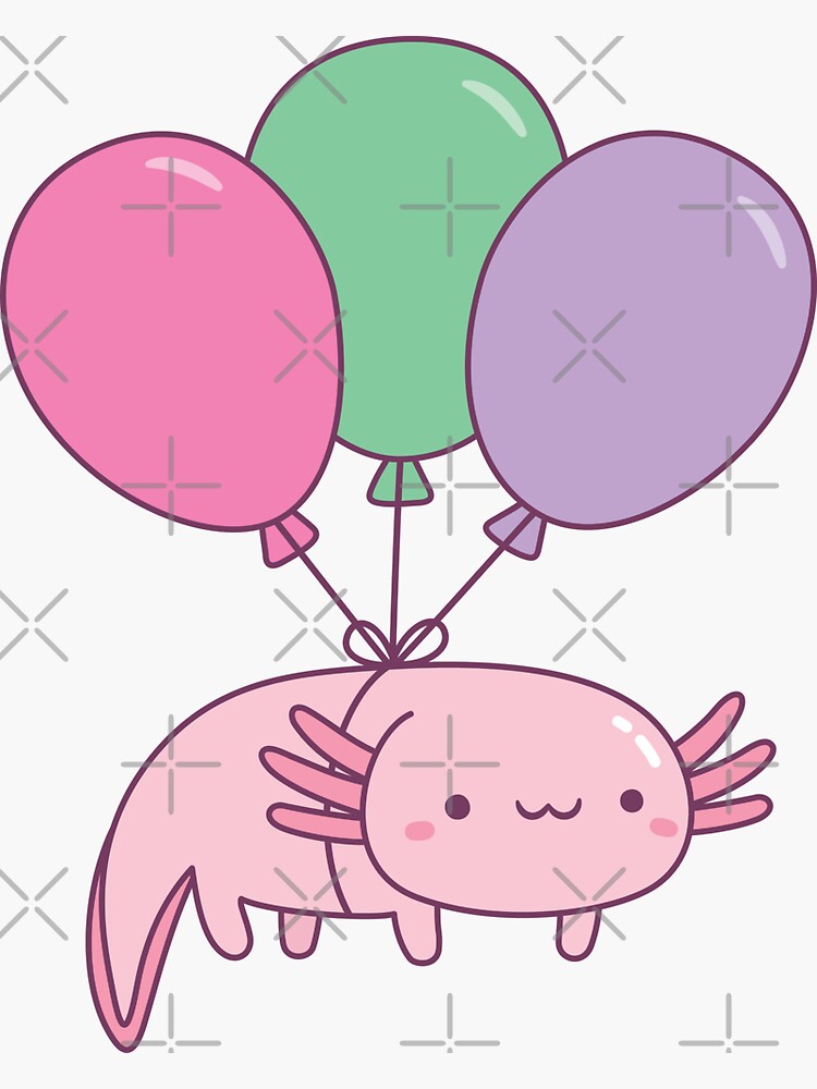 Personalized Axolotl Birthday Party Favor Stickers Girls Pink 