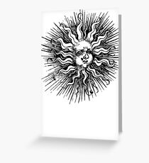 woodcut sun Greeting Card
