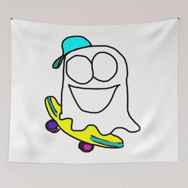Item preview, Skateboard happy stylish ghost designed and sold by MacaMacaMaca.
