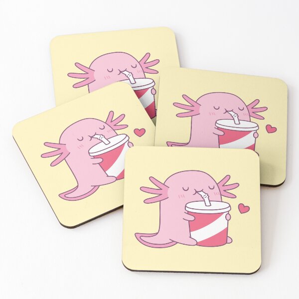 Item preview, Chubby Axolotl Enjoys Soda Drink designed and sold by rustydoodle.