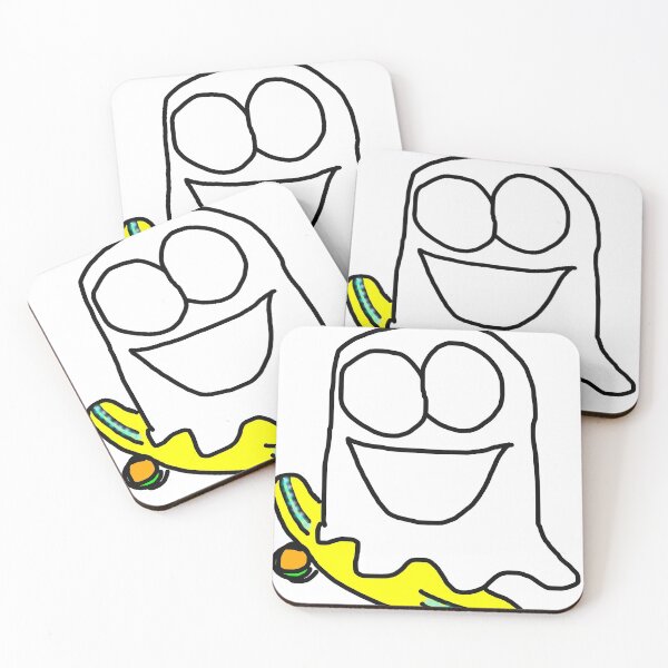 Item preview, Skateboard happy smiling ghost designed and sold by MacaMacaMaca.