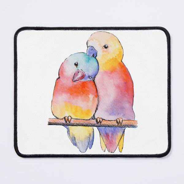 Item preview, Watercolor - Colorfull lovebirds  designed and sold by Karolien Kenis.