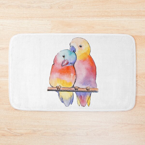 Item preview, Watercolor - Colorfull lovebirds  designed and sold by Karolien Kenis.