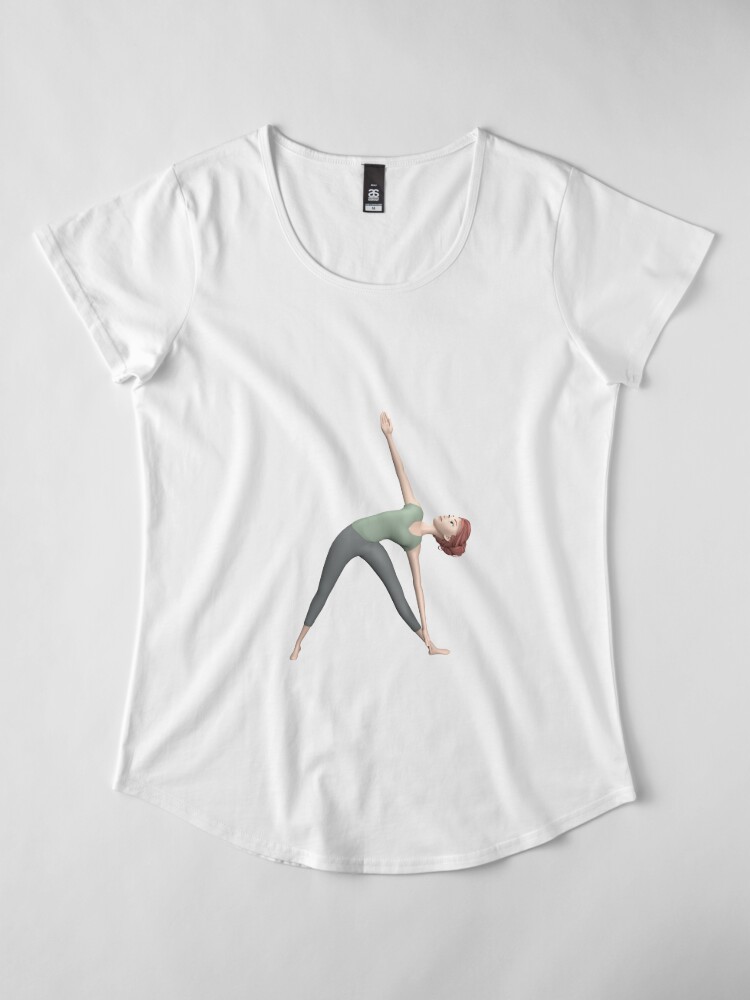 Alternate view of Yoga Triangle Pose Premium Scoop T-Shirt