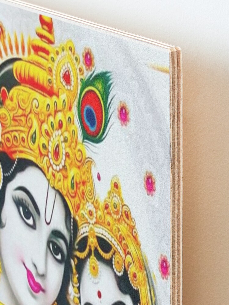 Divine Romance: Radha Krishna in Modern Oil Color Print with Pastel Bl