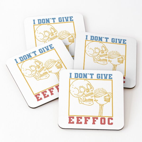 Item preview, I Dont Give Eeffoc, Skeleton Drinking Coffee designed and sold by anghelapparel.