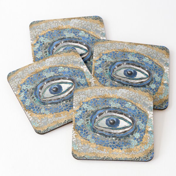 Item preview, Evil Eye Amulet Geodes and Crystals designed and sold by k9printart.