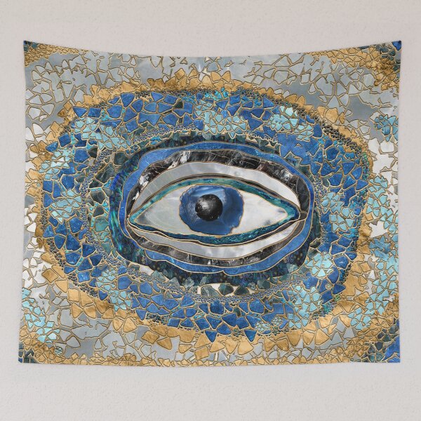 Item preview, Evil Eye Amulet Geodes and Crystals designed and sold by k9printart.