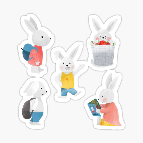 Bunny Back to School Sticker