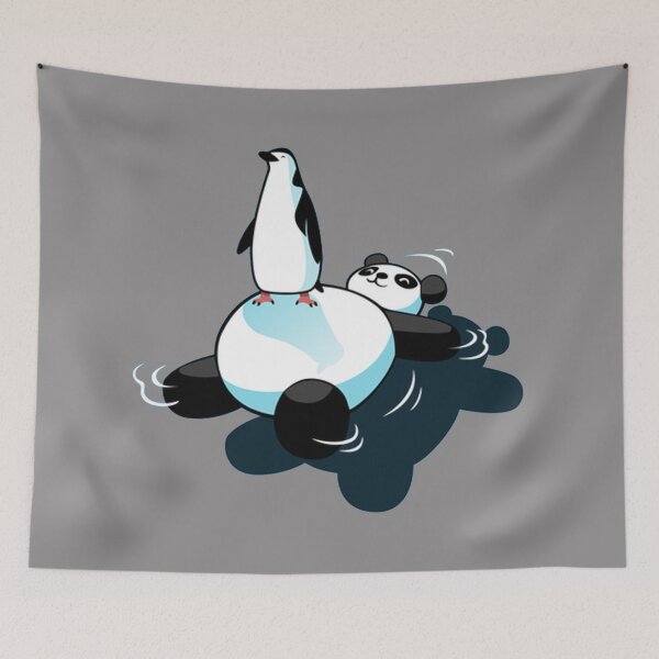 Item preview, Penguin on top of kawaii panda bear designed and sold by rojatjal.