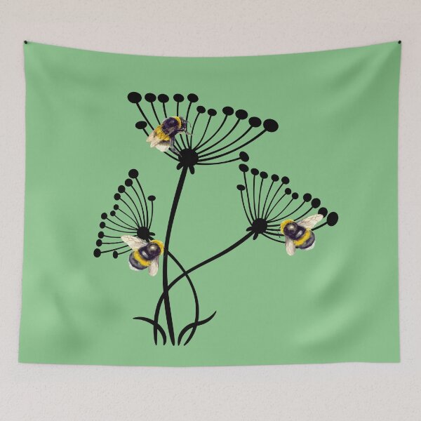 Item preview, Dandelions and Bees in a Simple Design. designed and sold by TeeRayBee.