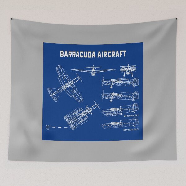 Item preview, Barracuda Bomber Aircraft Airplane Blueprint designed and sold by PodiShawna.