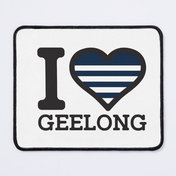 Artikelvorschau, "Ich liebe Geelong" AFL & AFLW inspirierte Kleidung, Waren, T-Shirts, Leggings, Rock, Maske, Schürze, Öko-Tasche entworfen und verkauft von Ink Inc.