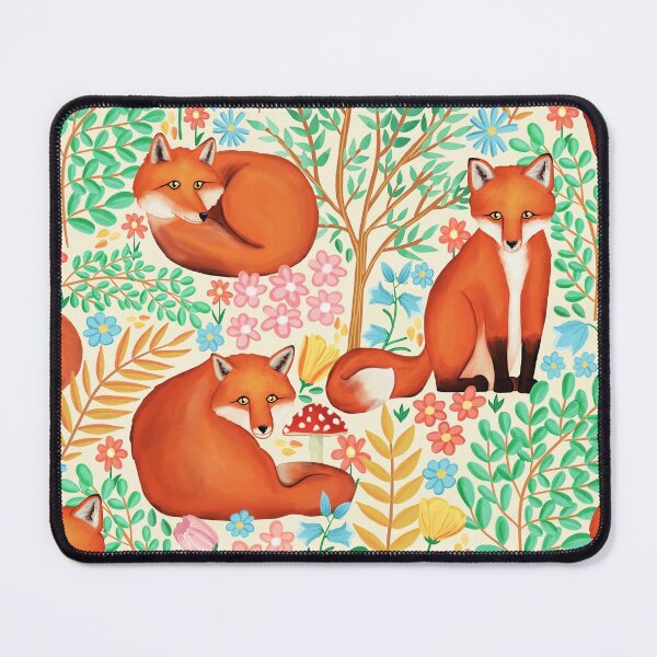 Item preview, Little Foxes in a Fantasy Forest on Cream designed and sold by Tangerine-Tane.