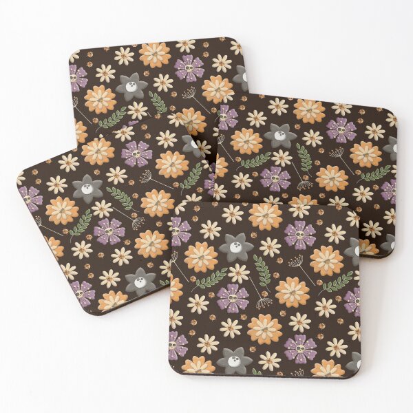 Item preview, Halloween floral pattern designed and sold by FunnyChameleon.