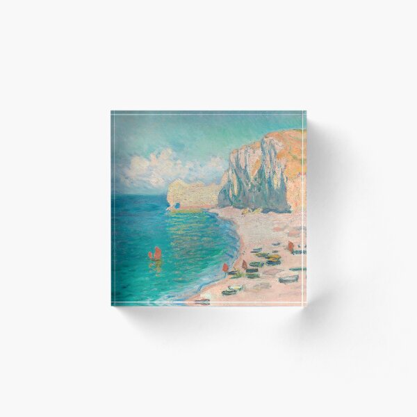 The Beach and the Falaise d'Amont Acrylic Block