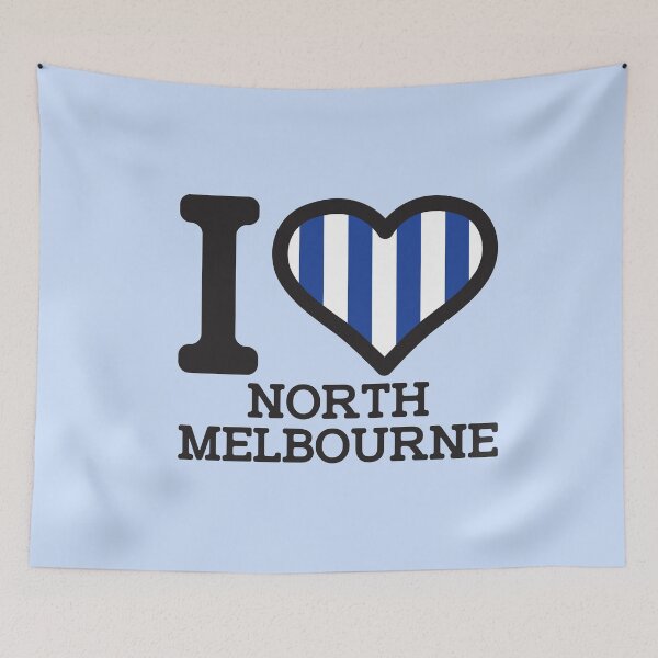 Artikelvorschau, "Ich liebe North Melbourne" AFL & AFLW inspirierte Kleidung, Waren, T-Shirts, Leggings, Rock, Maske, Schürze, Öko-Tasche entworfen und verkauft von Ink Inc.