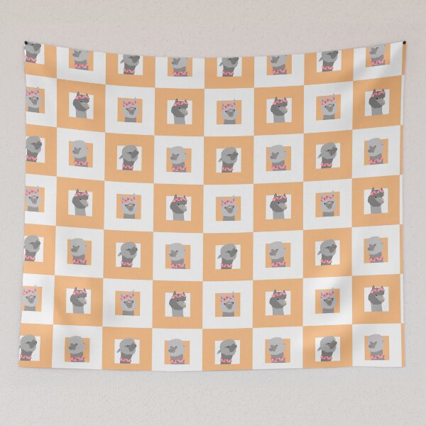 Item preview, llama in a frame, yellow and white square, portrait of a llama, pink flowers designed and sold by Svetlana-Ab.