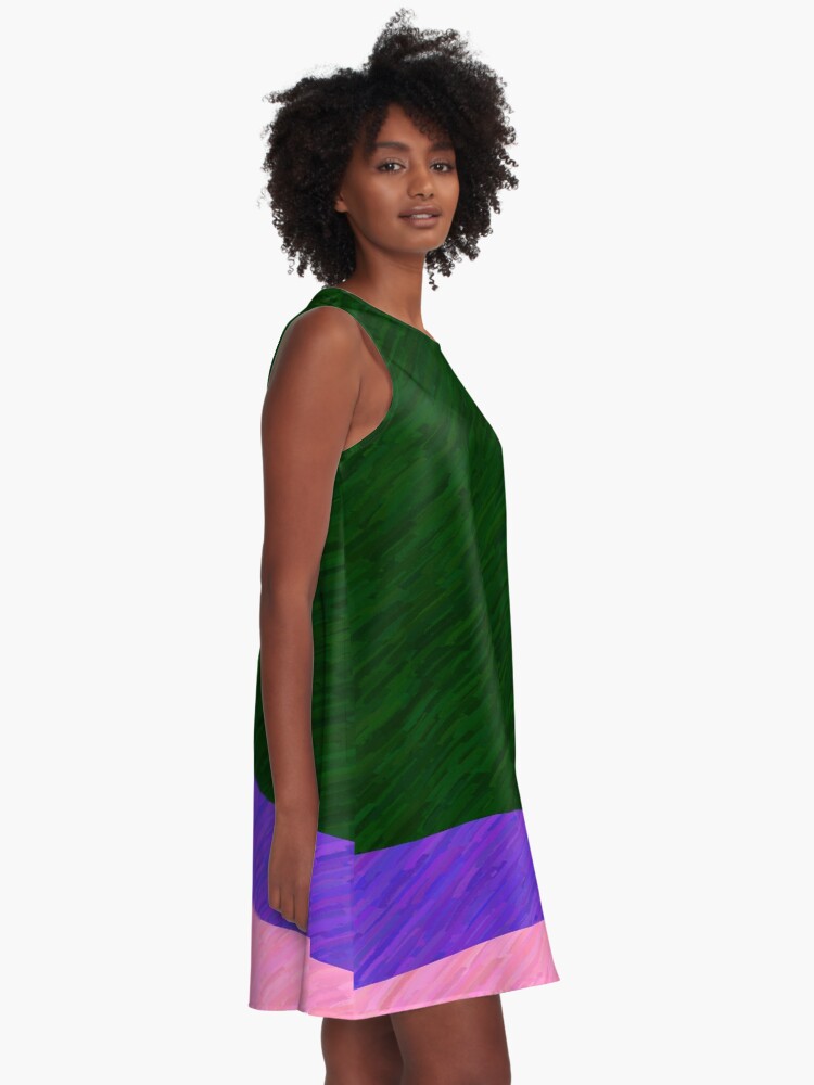 Alternate view of Green, Purple, Pink A-Line Dress