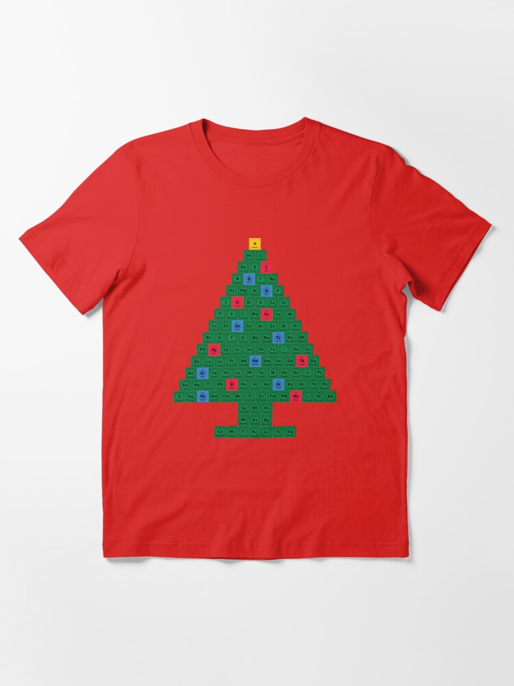 Alternate view of Chemistry Christmas Tree Periodic Table Essential T-Shirt