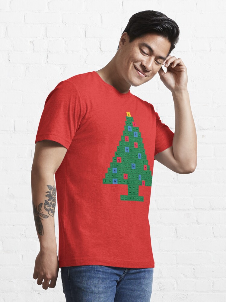 Alternate view of Chemistry Christmas Tree Periodic Table Essential T-Shirt
