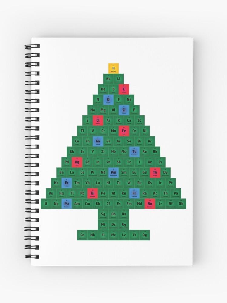 Cuaderno de espiral «Mesa Periódica del Árbol de Navidad de Química» de  sciencenotes | Redbubble