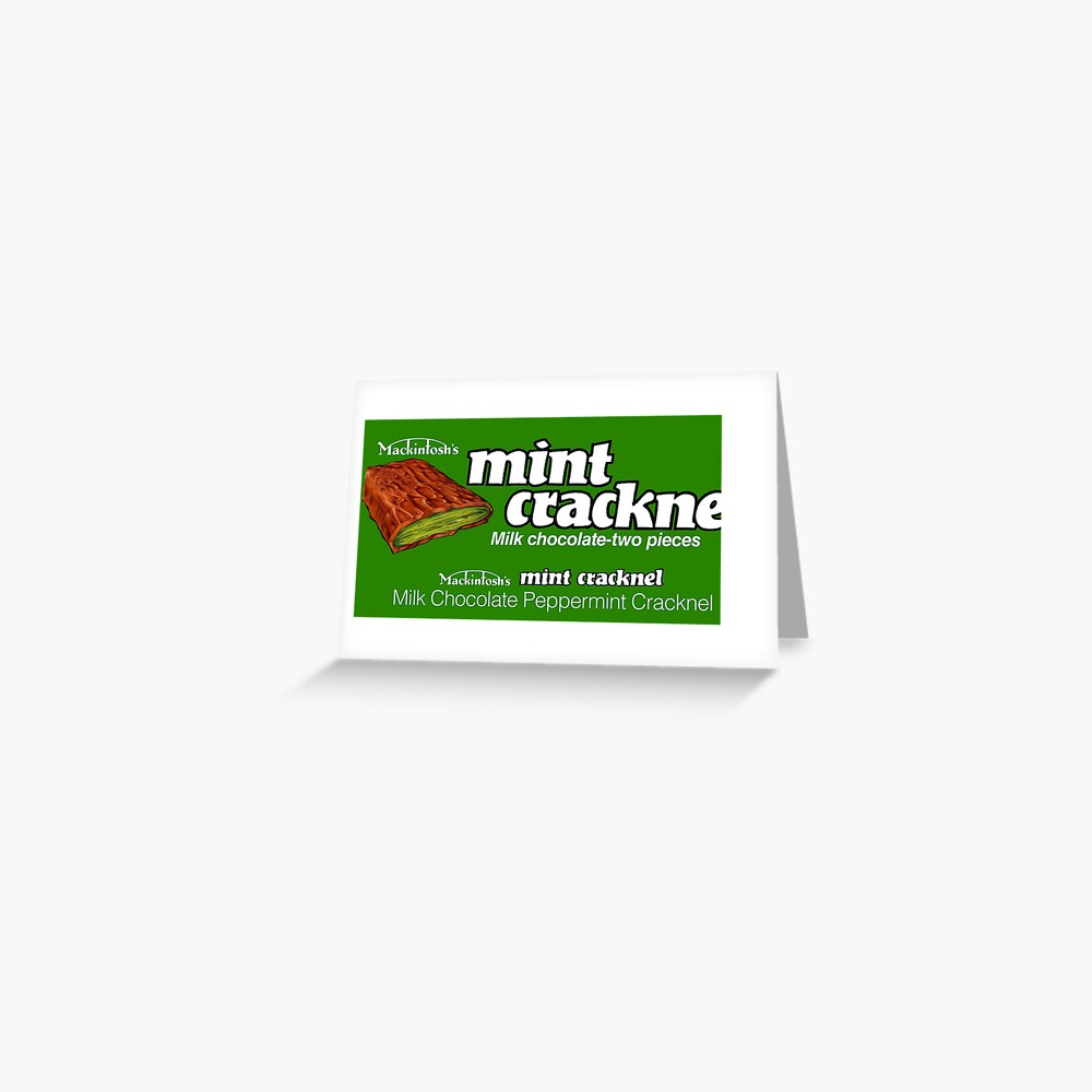 "MINT CRACKNEL CHOCOLATE BAR WRAPPER" Greeting Card for Sale by