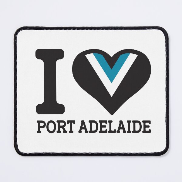 Aperçu de l'œuvre  "J'aime Port Adelaide" Vêtements, Marchandises, T-shirts, Leggings, Jupe, Masque, Tablier, Sac écologique créée et vendue par Ink Inc.
