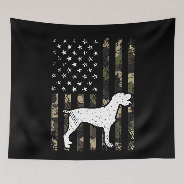 Artikelvorschau, German Wirehaired Pointer Camouflage USA Flag entworfen und verkauft von rafaeltto.