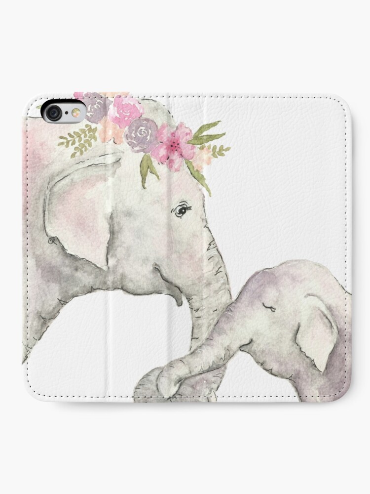 Vista alternativa de Fundas tarjetero para iPhone Elefante madre y bebé acuarela