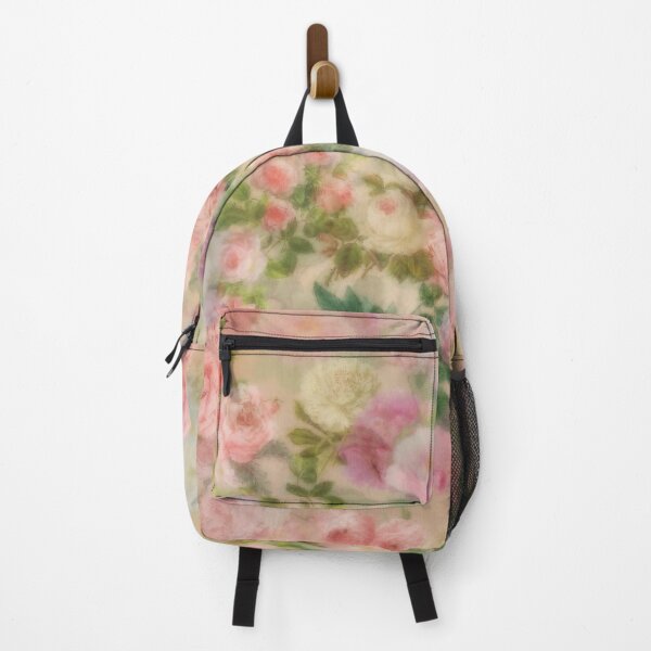 Big Pink Roses Vintage Summertime Botanical Garden Backpack