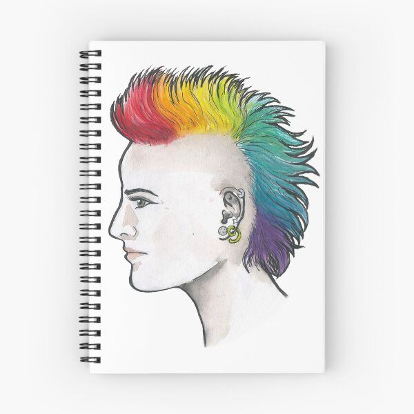 Item preview, Rainbow Mohawk Punk Girl designed and sold by MalteseLizzie.