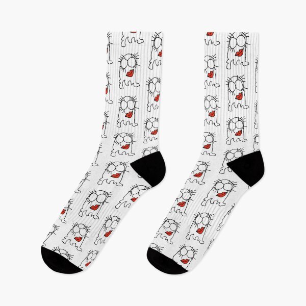Item preview, Ghost lady with long eyelashes and red lips designed and sold by MacaMacaMaca.