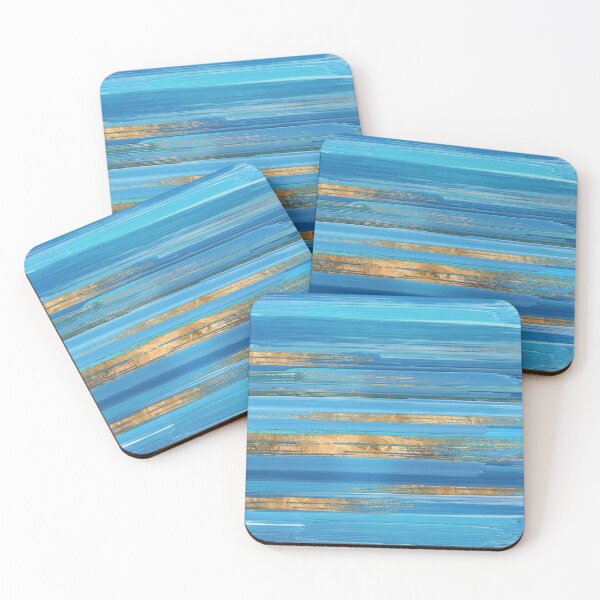 Item preview, Blue and Gold lines Abstract N2 designed and sold by k9printart.