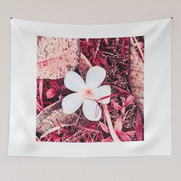 Item preview, White Flowerdesign On Red Blackground-Flowers pattern designed and sold by jinutt.