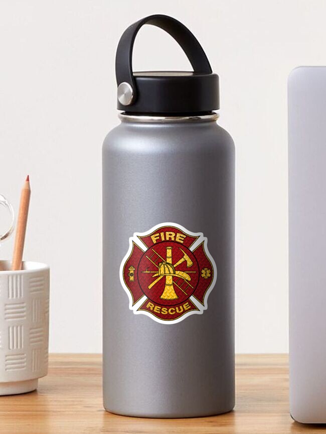 Thumbnail 1 of 3, Sticker, Firefighter Diamond Plate Design designed and sold by EthosWear.