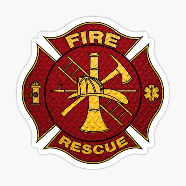 Firefighter Diamond Plate Design Sticker