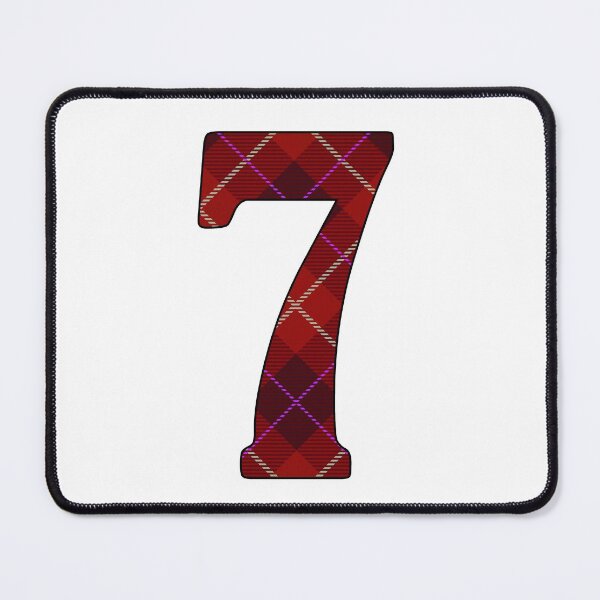 Item preview, Red Tartan Number Seven designed and sold by Trinket-Trickster.