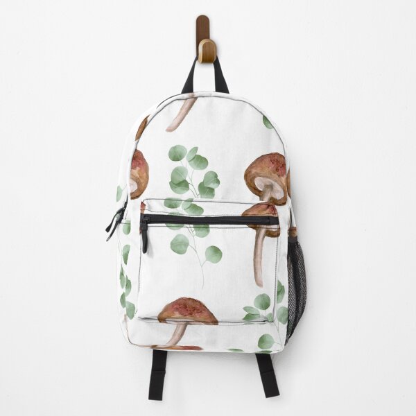 Item preview, Mushroom and Plant Leaves Nature Repeating Pattern designed and sold by chloeinca.