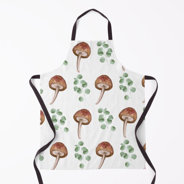 Item preview, Mushroom and Plant Leaves Nature Repeating Pattern designed and sold by chloeinca.