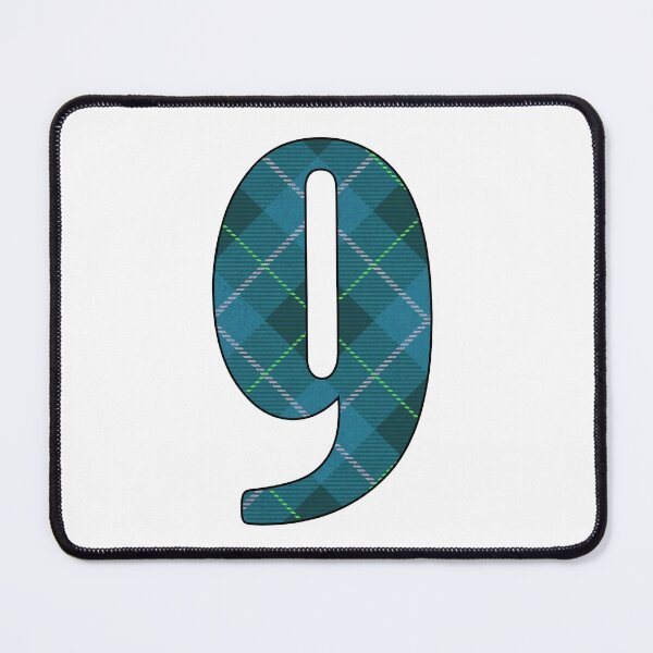Item preview, Teal Tartan Number Nine designed and sold by Trinket-Trickster.