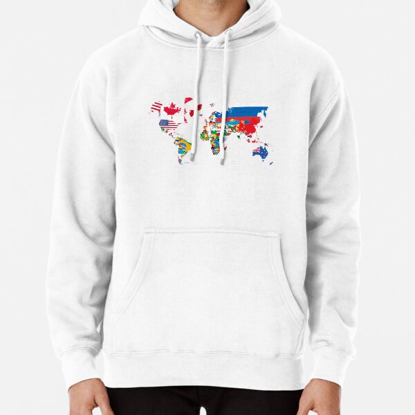 Traveler World Map Flags  Pullover Hoodie