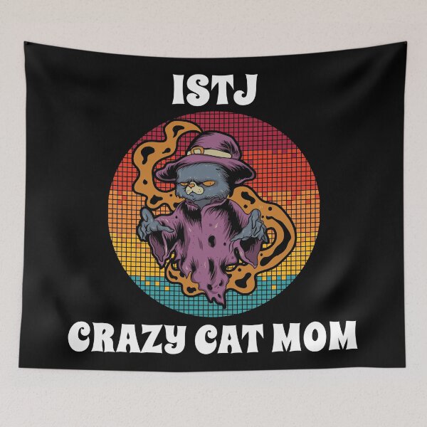 Item preview, ISTJ Crazy Cat Mom Groovy Halloween Party Retro Vintage designed and sold by ojdart.