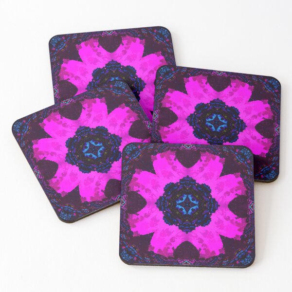 Item preview, Kaleidoscopic altered image of garden flowers pansies, dianthus resembling a mandala. designed and sold by mauscraft.