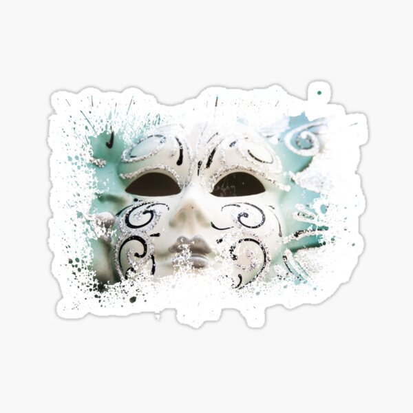 Turquoise venetian carnival mask Sticker
