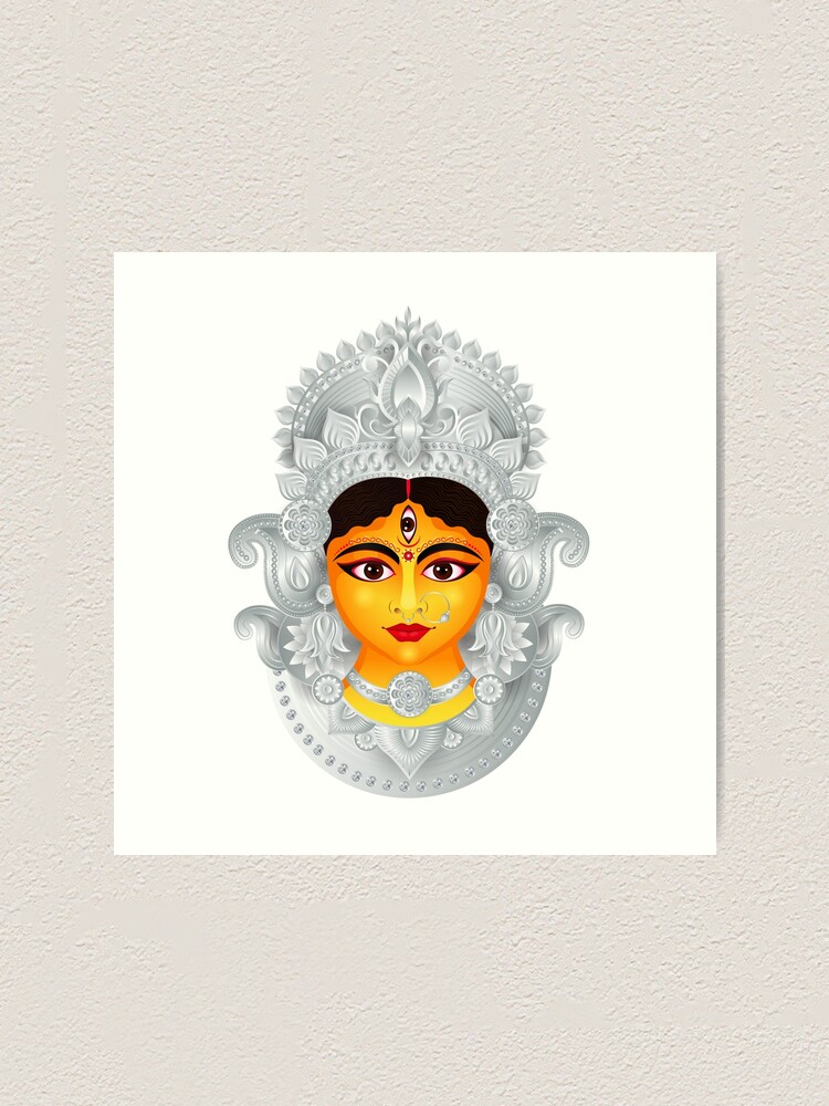 Smiling face of maa Durga 🙏 | Pencil drawing images, Pencil sketch images,  Mehndi art designs