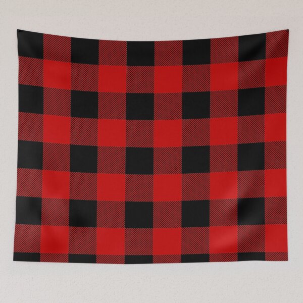 Item preview, Lumberjack Black and Red Buffalo Pattern Design designed and sold by MyQueendom.