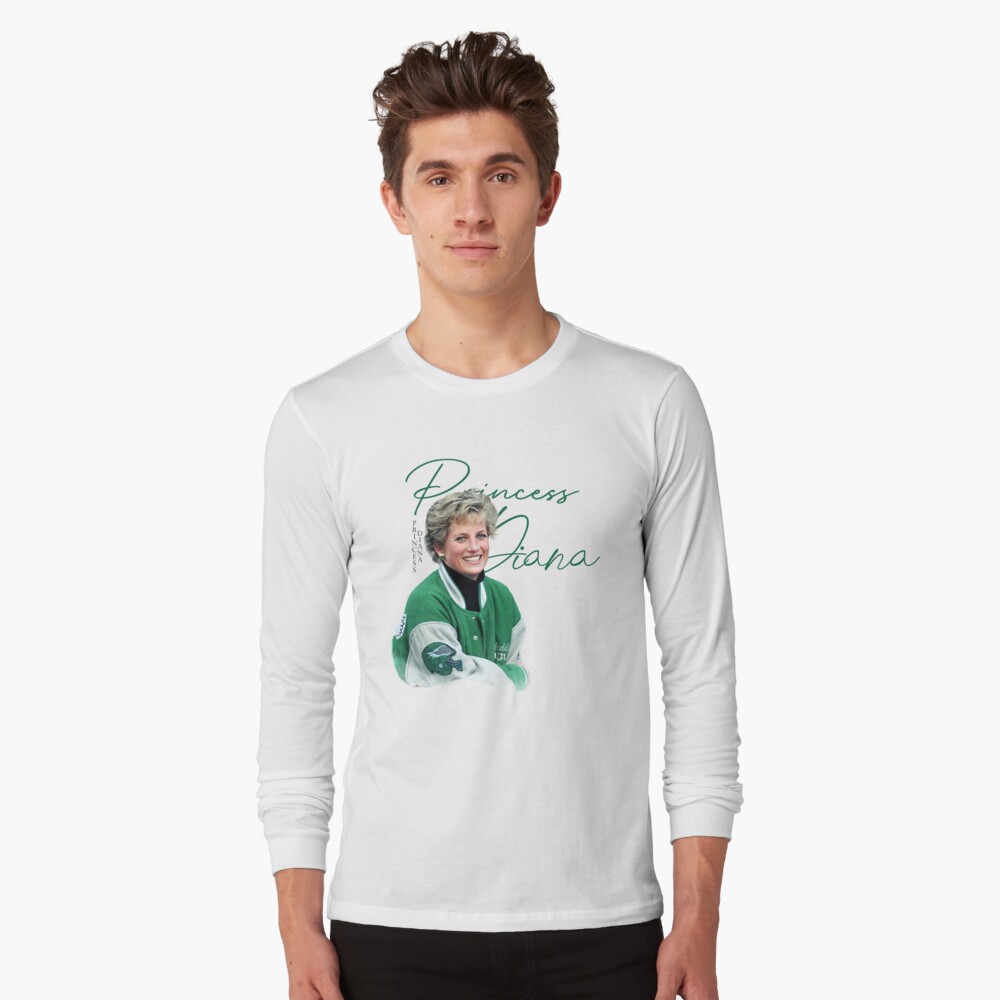 Princess Diana Wearing Philadelphia Eagles Jacket T-Shirt Cracked Ice S-XL