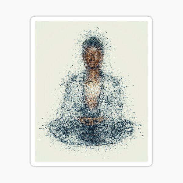 Buddha, 3D pink statue . Buddhist decor for your space .  Sticker